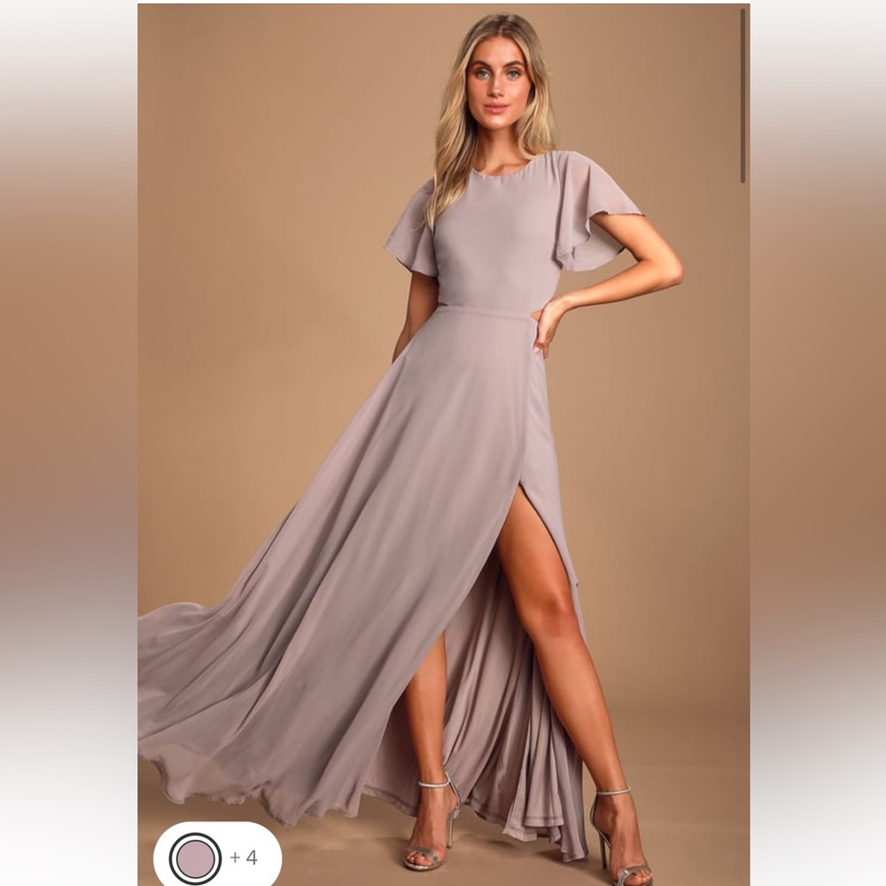 Lulus Garden Bliss Dusty Lavender Maxi Dress in Size M